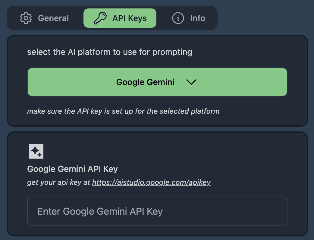 Ghost Coder's API key input