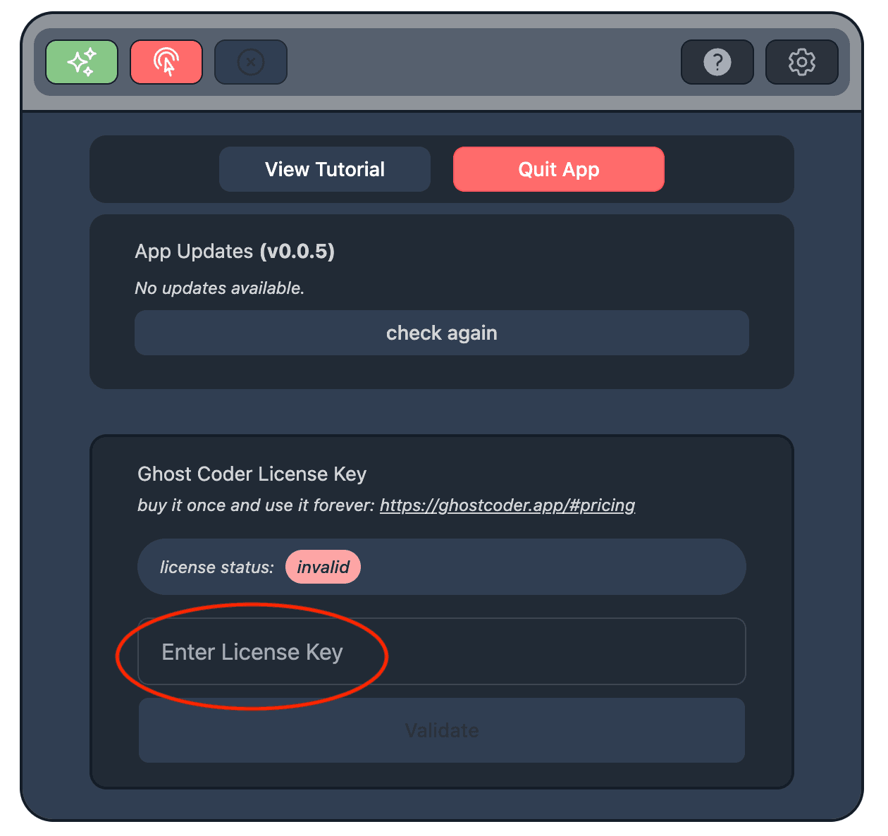 Enter your license key